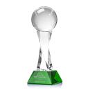 Baseball on Spirale Spire Base Green Globe Crystal Trophy
