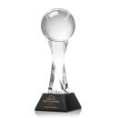 Baseball on Spirale Spire Base Black Globe Crystal Trophy