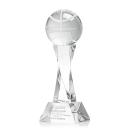 Basketball on Spirale Spire Base Clear Globe Crystal Trophy