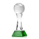 Basketball on Spirale Spire Base Green Globe Crystal Trophy