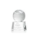 Basketball Globe on Small Base Crystal Trophy