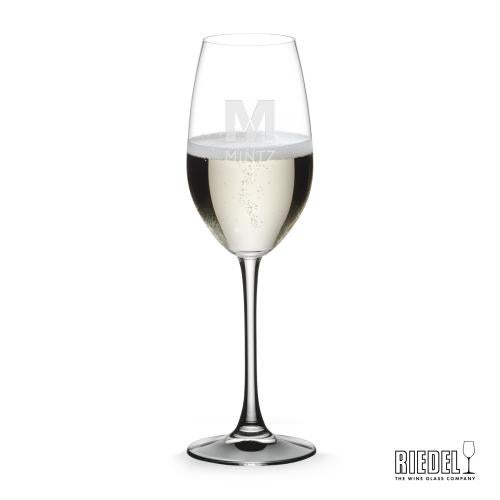 Custom Barware Glasses - Champagne Glasses - RIEDEL Oenologue Flute - 9.12oz - Deep Etch