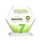 Riviera Simms Full Color Green Polygon Crystal Trophy