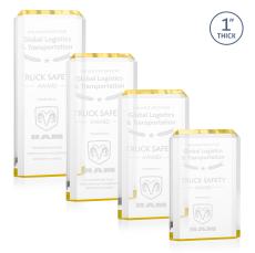 Powell Gold Rectangle Acrylic Trophy - Acrylic Trophies