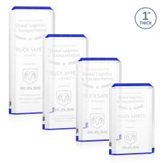 Powell Blue Rectangle Acrylic Trophy - Acrylic Trophies