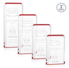 Powell Red Rectangle Acrylic Trophy - Acrylic Trophies