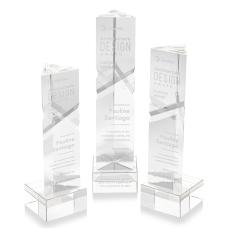 Groves on Plated Base Clear Towers Crystal Trophy - Crystal Trophies