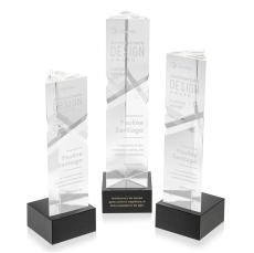 Groves on Plated Base Black Towers Crystal Trophy - Crystal Trophies