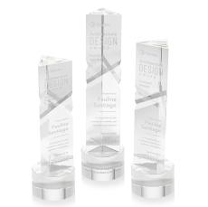 Groves on Round Base Clear Towers Crystal Trophy - Crystal Trophies