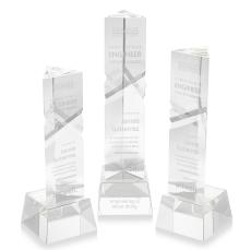 Groves on Small Base Clear Towers Crystal Trophy - Crystal Trophies