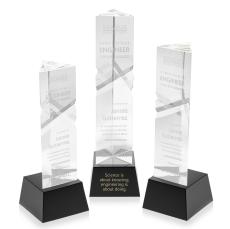 Groves on Small Base Black Towers Crystal Trophy - Crystal Trophies