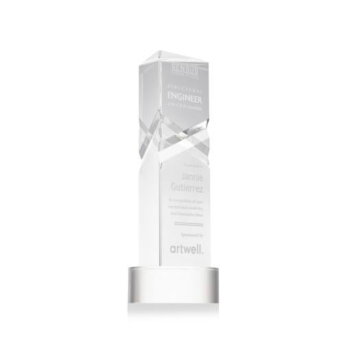 Awards and Plaques - Crystal Trophies - Groves on Lockwood Base Clear Towers Crystal Trophy