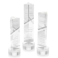 Groves on Lockwood Base Clear Towers Crystal Trophy - Crystal Trophies