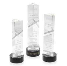 Groves on Lockwood Base Black Towers Crystal Trophy - Crystal Trophies