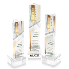 Groves Full Color on Plated Base Clear Towers Crystal Trophy - Custom Trophies