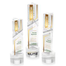 Groves Full Color on Round Base Clear Towers Crystal Trophy - Custom Trophies