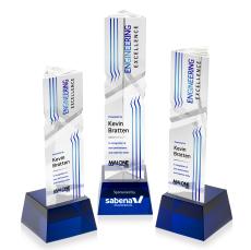 Groves Full Color on Small Base Blue Towers Crystal Trophy - Crystal Trophies