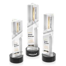 Groves Full Color on Lockwood Base Black Towers Crystal Trophy - Crystal Trophies