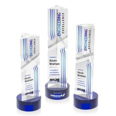 Groves Full Color on Lockwood Base Blue Towers Crystal Trophy - Crystal Trophies