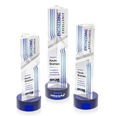 Groves Full Color on Lockwood Base Blue Towers Crystal Trophy - Crystal Trophies
