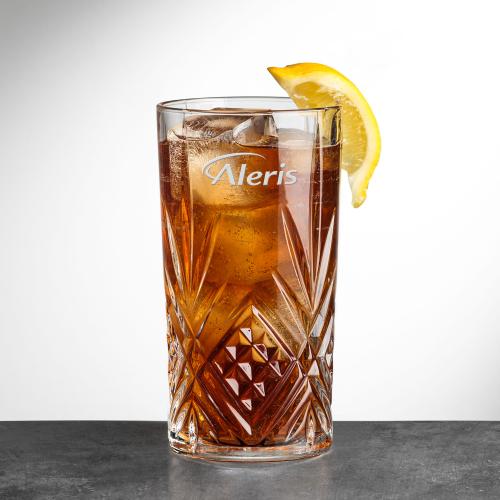 Custom Barware Glasses - Cocktail Glasses - Brinkley Hiball - Deep Etch