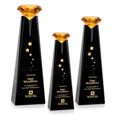 Mitchell Diamond Black/Amber Towers Crystal Trophy - Crystal Trophies