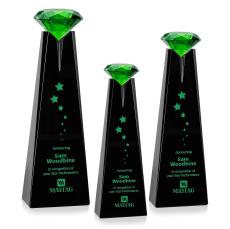 Mitchell Diamond Black/Emerald Towers Crystal Trophy - Crystal Trophies