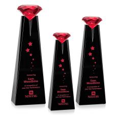 Mitchell Diamond Black/Ruby Towers Crystal Trophy - Crystal Trophies