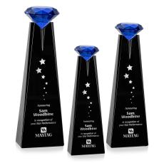 Mitchell Diamond Black/Sapphire Towers Crystal Trophy - Crystal Trophies