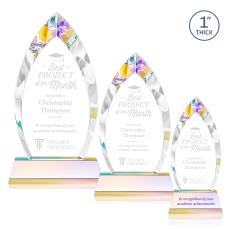 Marinello on Base Prismatic Peaks Crystal Trophy - Crystal Trophies