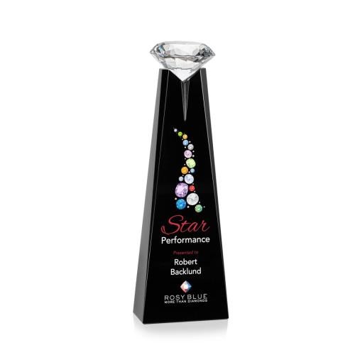 Awards and Plaques - Crystal Trophies - Mitchell Diamond Full Color Black/Diamond Towers Crystal Trophy