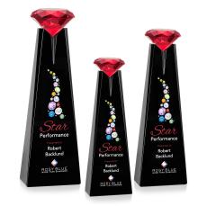 Mitchell Diamond Full Color Black/Ruby Towers Crystal Trophy - Crystal Trophies