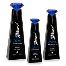 Mitchell Diamond Full Color Black/Sapphire Towers Crystal Trophy - Crystal Trophies