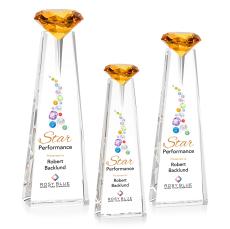 Mitchell Diamond Full Color Optical/Amber Towers Crystal Trophy - Crystal Trophies