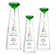 Mitchell Diamond Full Color Optical/Emerald Towers Crystal Trophy - Crystal Trophies