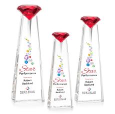 Mitchell Diamond Full Color Optical/Ruby Towers Crystal Trophy - Crystal Trophies