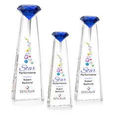 Mitchell Diamond Full Color Optical/Sapphire Towers Crystal Trophy - Crystal Trophies