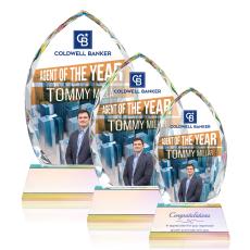 Grossman Full Color on Helton Prismatic Peaks Crystal Trophy - Crystal Trophies