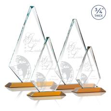 Crowell Amber Crystal Trophy - Crystal Trophies