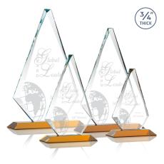 Crowell Amber Crystal Trophy - Crystal Trophies