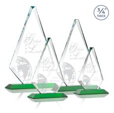 Crowell Green Crystal Trophy - Crystal Trophies