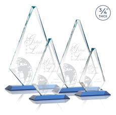 Crowell Sky Blue Crystal Trophy - Crystal Trophies