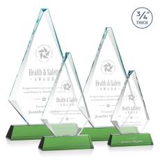 Crowell on Helton Green Crystal Trophy - Crystal Trophies