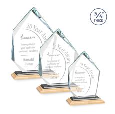 Boone Ice Peak Bamboo/Black Peaks Wood Trophy - Crystal Trophies