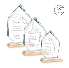 Boone Ice Peak Bamboo/White Peaks Wood Trophy - Crystal Trophies