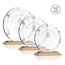 Delarosa Bamboo/Black Circle Wood Trophy - Crystal Trophies