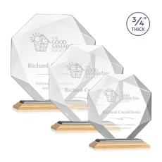 Gregory Bamboo/Black Polygon Wood Trophy - Crystal Trophies