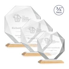 Gregory Bamboo/White Polygon Wood Trophy - Crystal Trophies