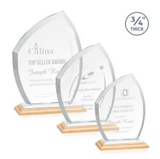 Wilco Bamboo/White Unique Wood Trophy - Crystal Trophies