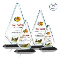 Crowell Full Color Black Crystal Trophy - Crystal Trophies